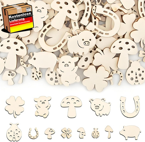 Mini glücksbringer holz - glücksbringer, set