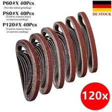120X Gewebebänder Schleifbänder 10x330mm Schleifband f. Bandschleifer Korn60-120