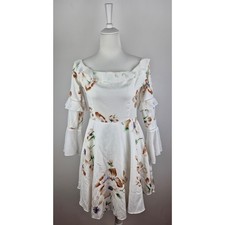 Wunderschönes Damen Kleid M 38 weiß bunt Frühling Sommer Party Urlaub Hochzeit