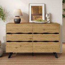 Kommode Anrichte Industrial Sideboard Holzschrank Antik 6 Schubladen Metallfüße