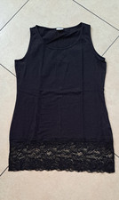 NEU: Top/Trägershirt Gr. L für Damen in schwarz mit Spitzensaum unten
