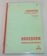 Teilekatalog / Ersatzteilliste Hagedorn Ladewagen Typ LWT Stand 1966