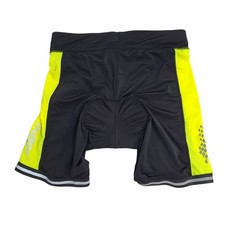 Crane schwarz gelb gepolsterter Bereich tailliert Radhose, UK Damengröße L W30 FF50