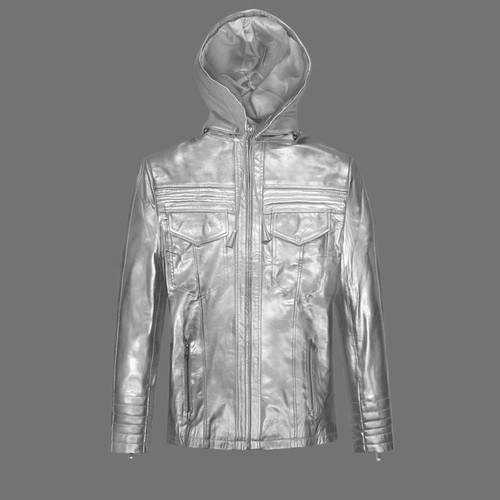 Herren metallic lederjacke - herren,