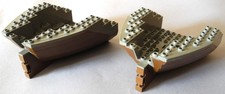 2x LEGO 6052c05 Boot Schiff Rumpf Heck 14x12x5 1/3 Braun+Dunkelgrau (B-WARE)