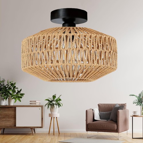Boho rattan lampenschirm - rattan,