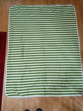 Decke Kuscheldecke 170 x 120 grün- weiss gestreift Neu