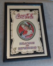 Coca Cola Spiegel Siebdruck, gerahmter Werbespiegel  Vintage ( 2 )