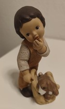 Goebel Porzellan Figur, Nina & Marco Junge Hund Tasche 14cm Zu klein für Bob 