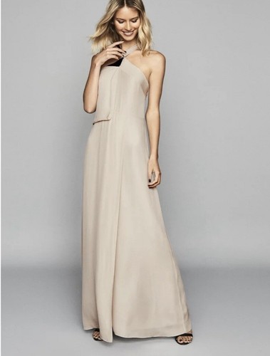 Reiss closed seidenkleid creme - reiss,