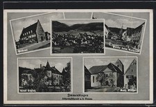 AK Immendingen / Donau, altes Schloss, Postamt, Rathaus und kath. Kirche 1941 