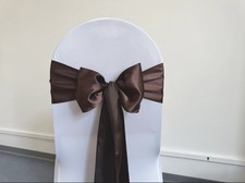 VERKAUF 95 Satin Stuhlschleifen dunkelbraun Braun 0,32€/Stk.