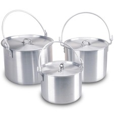 AceCamp 3er Set Hordentopf-Kochtopf - Ideal für Camping (4L, 8L, 12L)