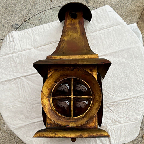 Große metall glas laterne - große,