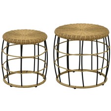 Rattan Beistelltisch 2er-Set