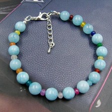 BAILYSBEADS designer Larimar-Armband Armkettechen mit verschiedene Edlesteine