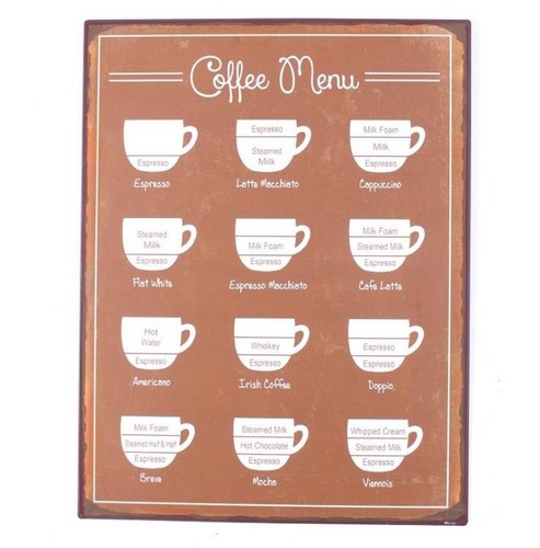 Vintage blechschild kaffee - vintage,