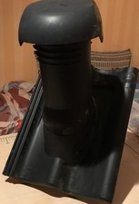 Braas Doppel S DuroVent Rohr tiefschwarz Wetterkappe