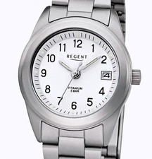 Klassische Regent F-258 VOLL-TITAN 26 mm Damenuhr 5 ATM WR Datum Hypoallergen