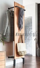 Garderobenpaneel mit Metallgestell 46x191cm Kernbuche massiv geölt Metallrost