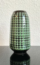 STREHLA Vase 1140 schwarz/mint VEB Steingutfabrik Strehla retro vintage 50er