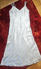 Satin Kleid beige weiß Unterkleid Sommerkleid Nachtwäsche Nachthemd