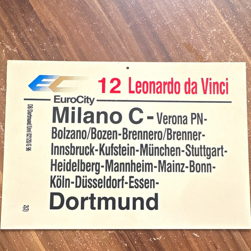 Eurocity zuglaufschild - eurocity, 12