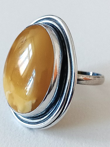 Ring silber bernstein - ring,