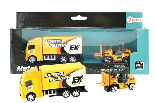 Lkw mit gabelstapler - lkw,