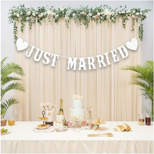 Just Married Girlande Hochzeit Banner Wimpelkette Vintage Hochzeitsdeko