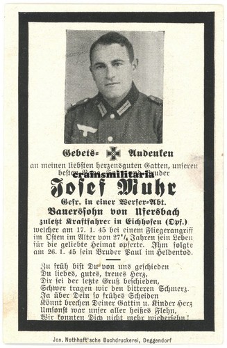 Orig sterbebild werfer - sterbebild,