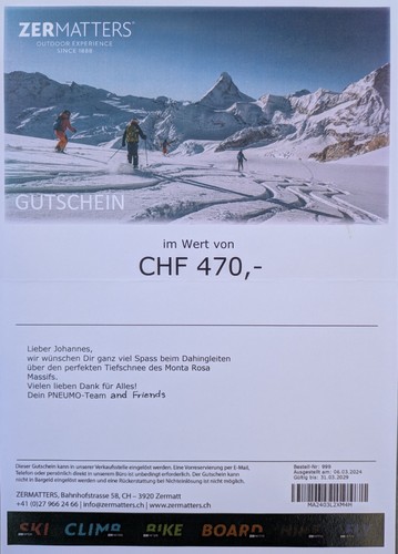 Gutschein zermatters - gutschein,