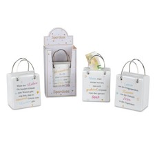 Spardose Tasche 9cm Spruch