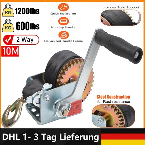 Handseilwinde 544kg 10m