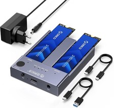 ORICO M.2 NVMe Dockingstation Dual-Bay mit Offline-Klon, 10Gbit/s USB-C, werkzeu