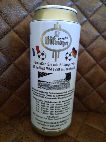 Alte bitburger bierdose voll - bierdose,
