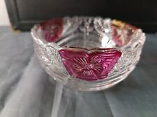 Kristall Schale Anna Hütte Bleikristall Dekor: New York Reliefmuster lila D13cm