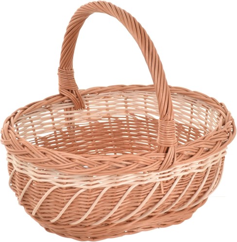 Weidenkorb zweifarbig mit - zweifarbig,