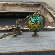 NELLYS  Halskette + Anhänger Weltkugel Globus Weltenbummler Schmuck 