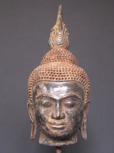 Buddha kopf aus bronze - buddha,