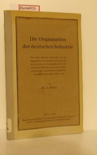 Die organisation der deutschen - organisation,