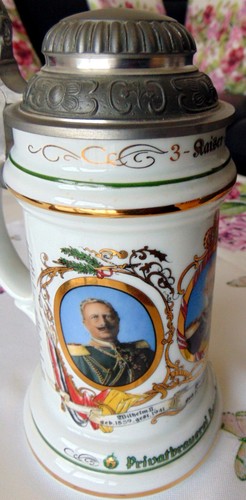 Bierkrug mit zinndeckel - bierkrug,