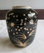 Spechtsbrunn Vase Vergoldete Blumen Handgemald