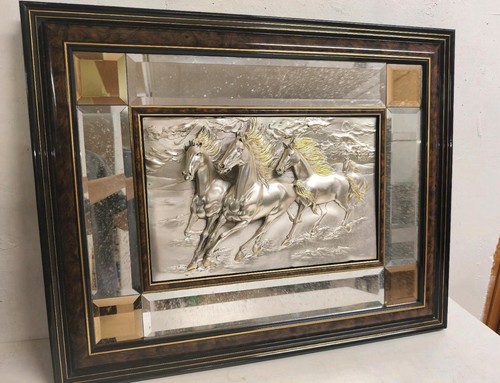 Wandbild pferde relief - wandbild,