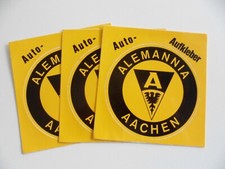 3 x Alemannia Aachen  uralte Auto-Aufkleber 70er Jahre Fussball   A41