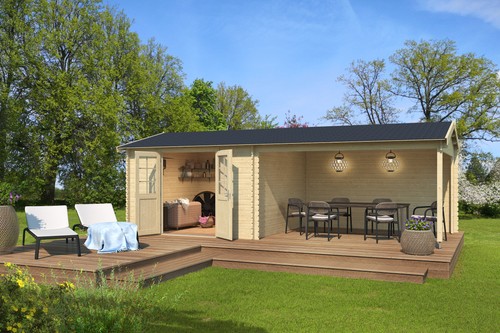 Gartenhaus holz 28mm amarillo - 28mm,