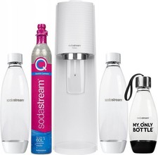 SodaStream Terra Vorteilspack Wassersprudler 3 PET-Flaschen  Co2 Zylinder Weiß