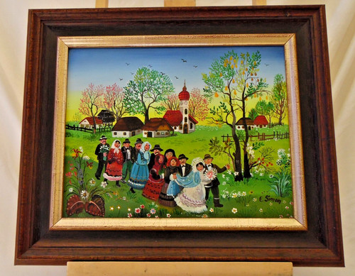 Naive malerei hochzeit - malerei,