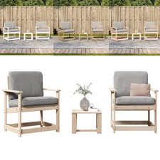 3-tlg. Garten-Lounge-Set Gartenmöbel Stuhl Tisch Latten-Design Sitzgruppe Garten