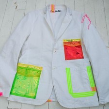 PAUL McNEIL Customized JACKE Größe L - 42 Brustumfang - OUTRAGEOUSLY COOL NEON PUNK